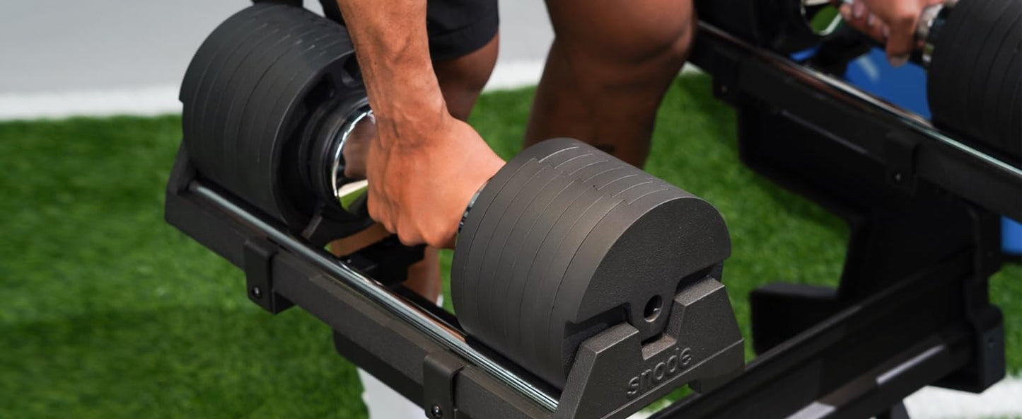 SNODE AD80 Adjustable Dumbbell Set 80LBS (Pair) with Dumbbell Rack, Strength Equipment for Home Gym for Men and Women