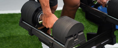SNODE AD80 Adjustable Dumbbell Set 80LBS (Pair) with Dumbbell Rack, Strength Equipment for Home Gym for Men and Women