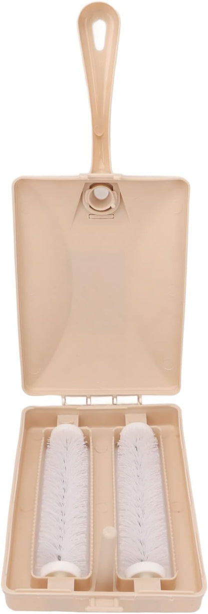 Handheld Carpet Debris Sweeper Brush with Double Rollers, Dust Cleansing Brush for Bed Sofa Furniture Clothes