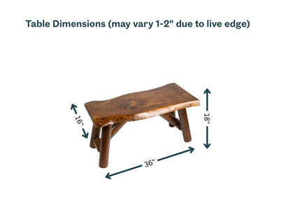 SRL Rustic Logwerks Indoor Bench — Pine & Cedar Wood Bench — Front Porch Decor — Live Edge Small Bench for Entryway, Garden & More — Handcrafted Wooden Bench — Rustic Furniture (36”, Honey Pine)