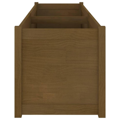 Foknhdi Honey Brown Raised Garden Bed Planter 78.7"x19.7"x19.7", Solid Pine Large Outdoor Planter Box for Flowers & Herbs, Rustic Tree Bed Assembly Needed for Patio Yard