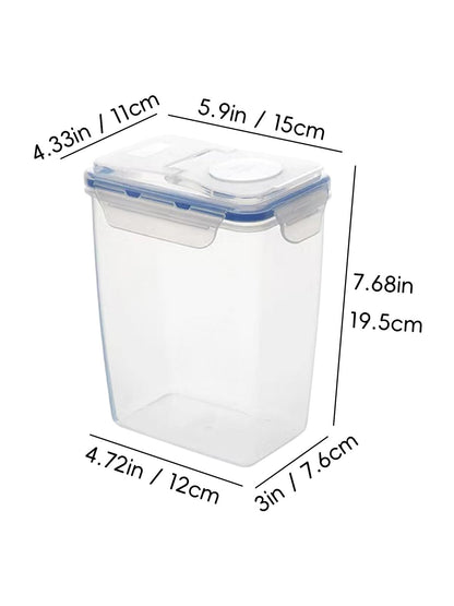 2Pcs 63oz Cereal Containers Storage with Pour Spout for Rice, Pasta, Dry Food | Flour Sugar Storage Containers with Reusable, Airtight, Visible, and BPA Free
