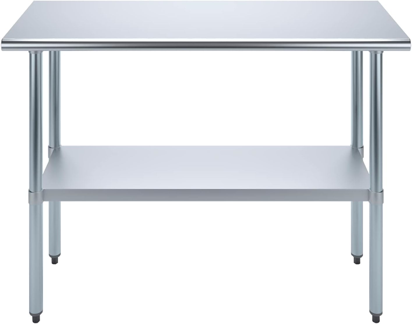Express KitchQuip NSF Certified Heavy Duty Stainless Steel Prep Table with Galvanized Undershelf | 18" x 48" | Commercial & Home Kitchen Work Table