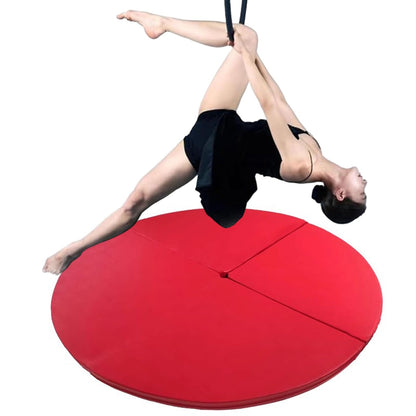 Innovz Crash Mat Aerial Hoop Dancing Pole Crash Pad, Foldable Circular Dance Floor Mat for Home Gym, 1/2/4 Inch Thick EPE Foam Pad, Yoga Exercise Mat Gymnastics(Red,150cmx10cm(59inx3.9in))