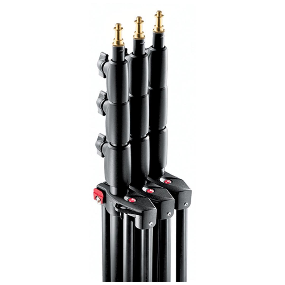 Manfrotto 1004BAC 144" Air Cushioned Aluminum Master Light Stand with 4 Sections & 3 Risers, Black