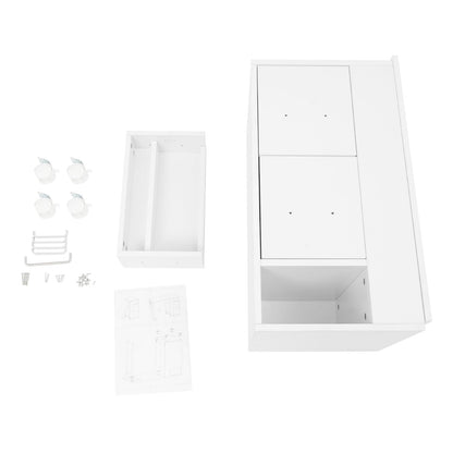 TREMENPOW Foldable Manicure Table, Single Station Nail Desk, Manicure Table with 3 Drawers & Wheels, 220lb Capacity, for Nail Salons, Beauty Spa, Home Office, Writing or Computer Desk