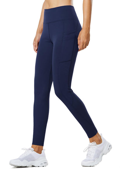 BALEAF Women's 27“ Fleece Lined Leggings Water Resistant High Waisted Winter Warm Hiking Running Pants with Pockets