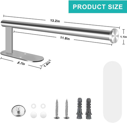 MGahyi Paper Towel Holder Wall Mount, 13.2 inch Stainless Steel Paper Towel Roll Rack (Silver, 2*Rectangle)