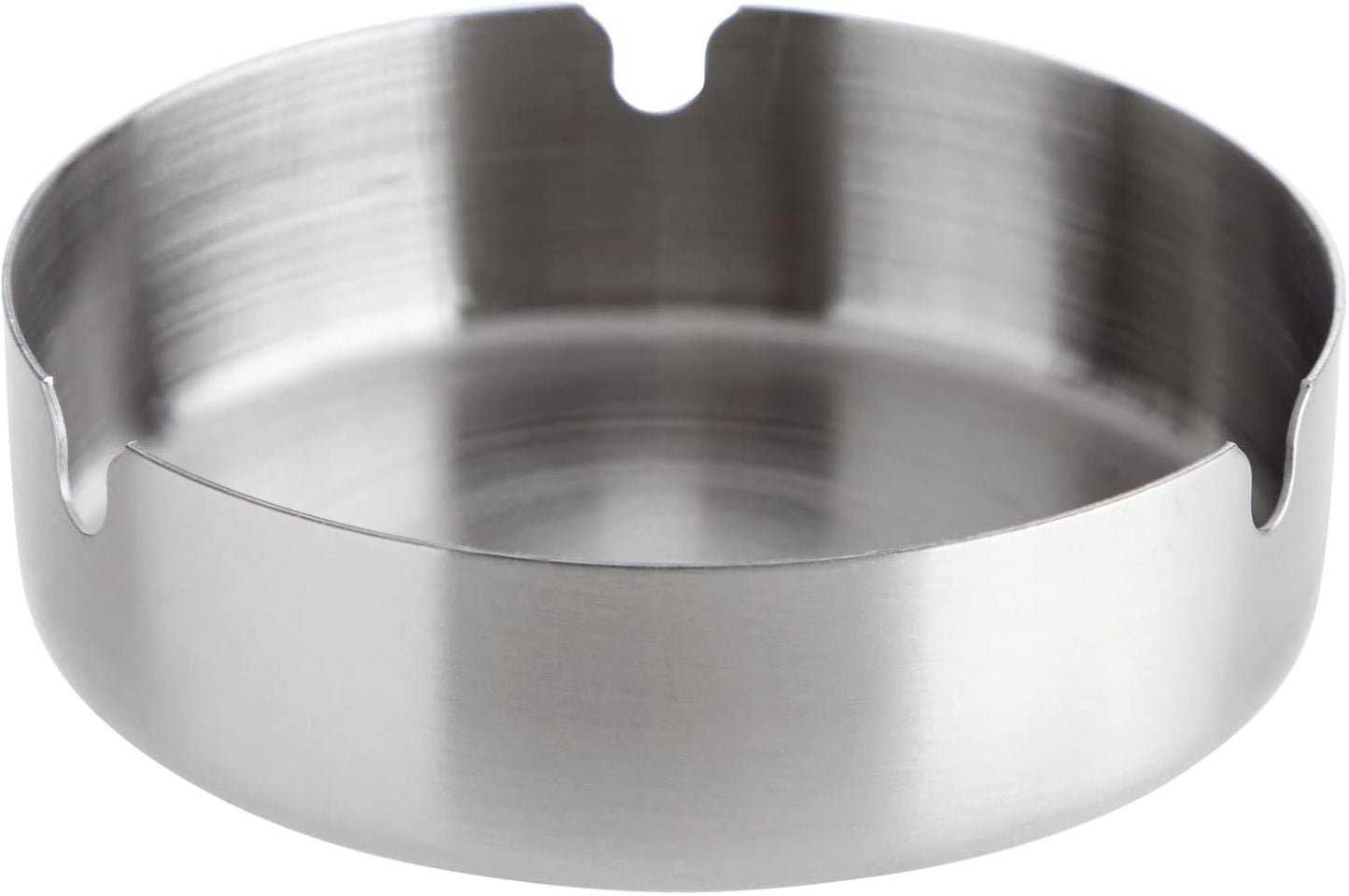 Juvale 5 Pack Stainless Steel Ashtrays - Round Patio Ashtray for Cigarettes, Indoor & Outdoor Use