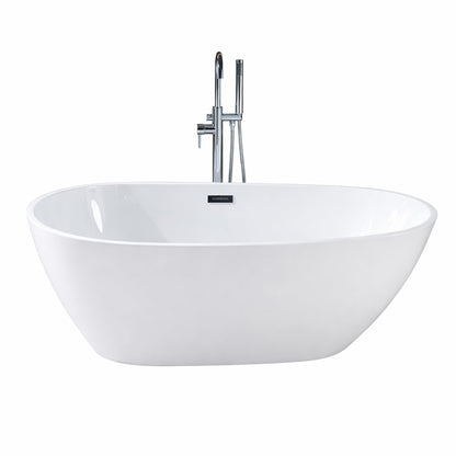 GarveeTech 67"Freestanding Bathtub, Acrylic Deep Soaking Tub, Non-Slip Acrylic Tub with Chrome Overflow and Drain, CUPC Certified, Ergonomic Modern Bath for Bathrooms, Easy-Install