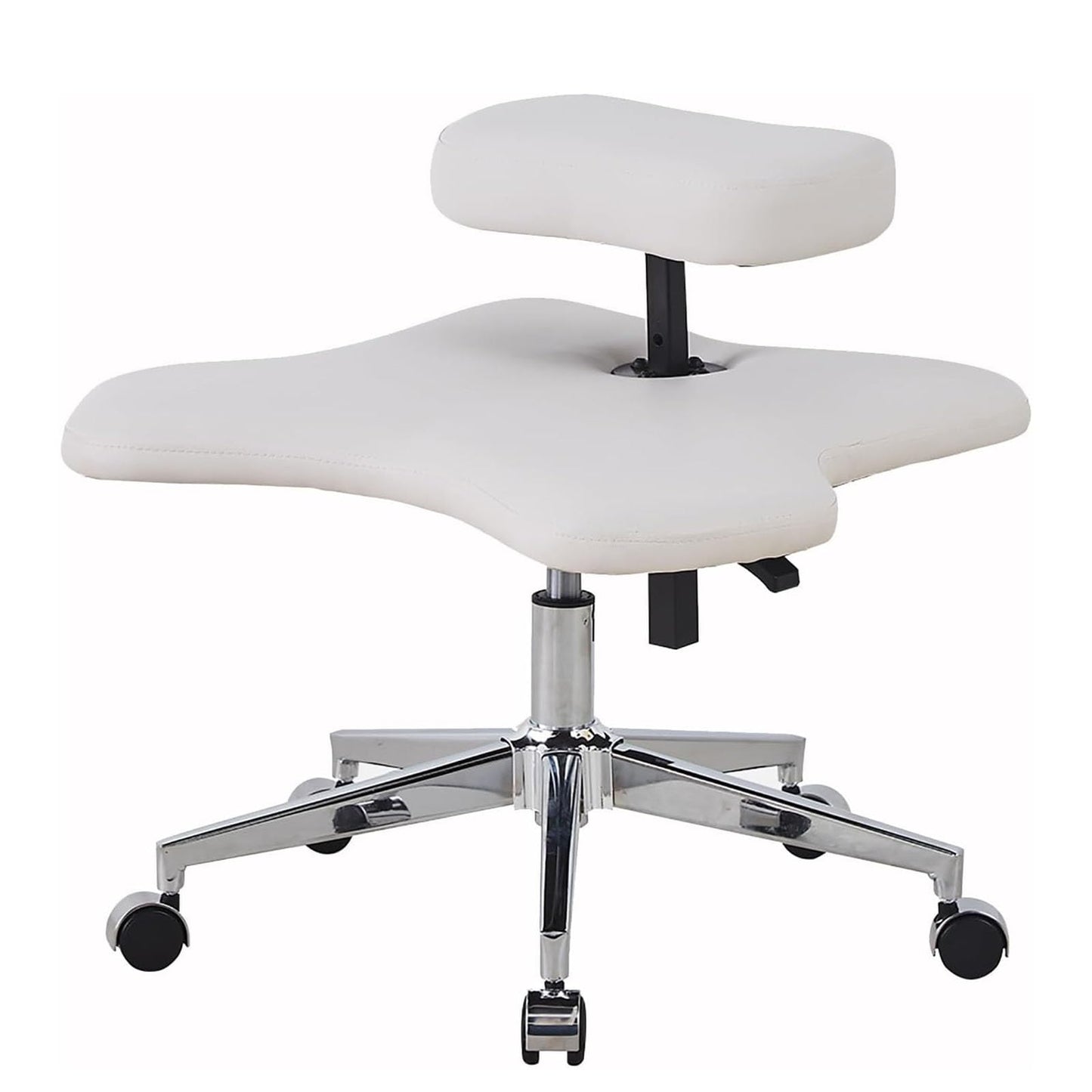 360° Rotatable Meditation Chair for Improve Posture, Cross Legged Kneeling Office Chair Game Stool with Wheels, Waterproof Ergonomic Cross Legged Chai,White-One Size