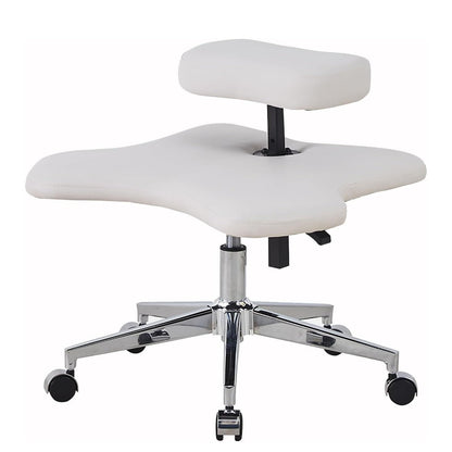 360° Rotatable Meditation Chair for Improve Posture, Cross Legged Kneeling Office Chair Game Stool with Wheels, Waterproof Ergonomic Cross Legged Chai,White-One Size