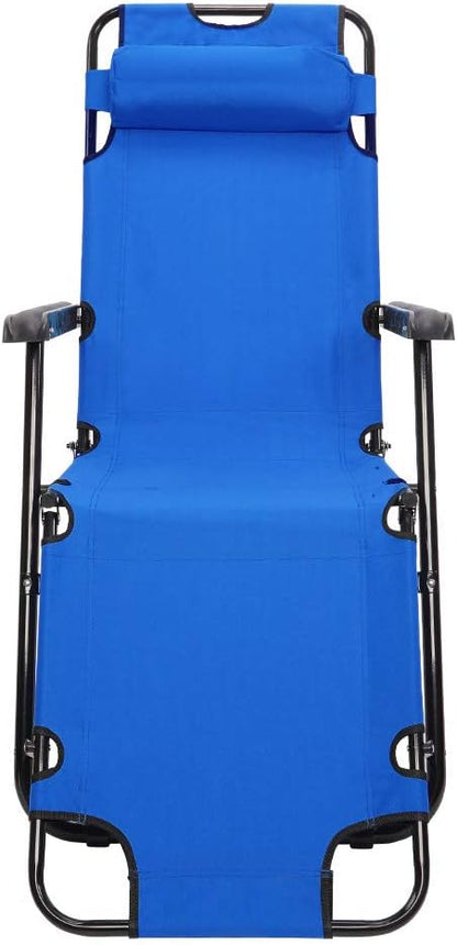 Kcelarec Outdoor Folding Chaise Lounge Chair, Patio Sun Lounger Reclining Beach Chair Sun Patio Pool Lawn Recliner