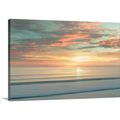 CANVAS ON DEMAND Beach Sunrise Canvas Wall Art Print by Alex Hanson, Contemporary, Home Decor, Ocean Artwork,60" x40in