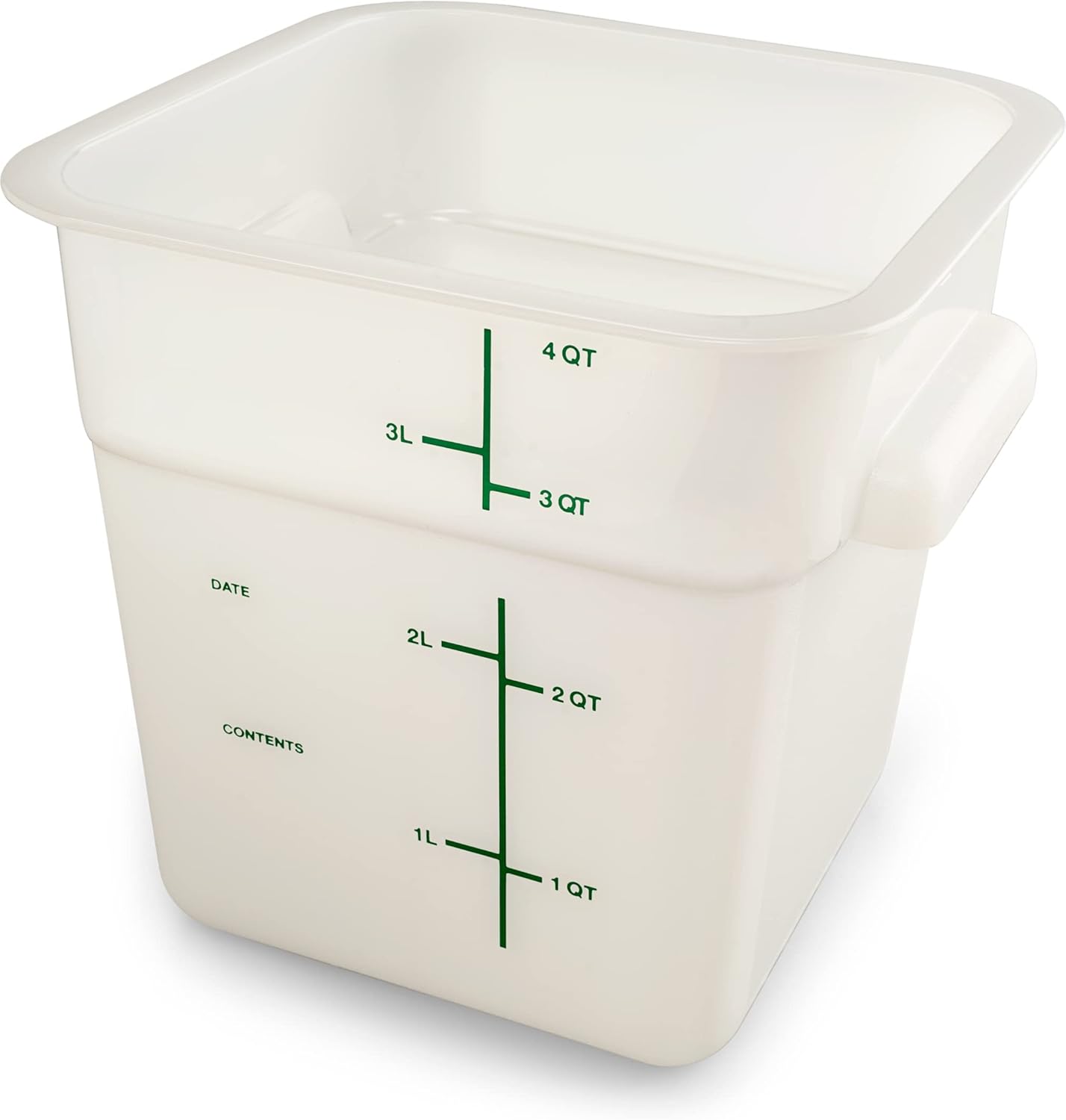 Carlisle FoodService Products Square Food Storage Container 4 Quarts White (Pack of 6) for Catering Buffets Restaurants