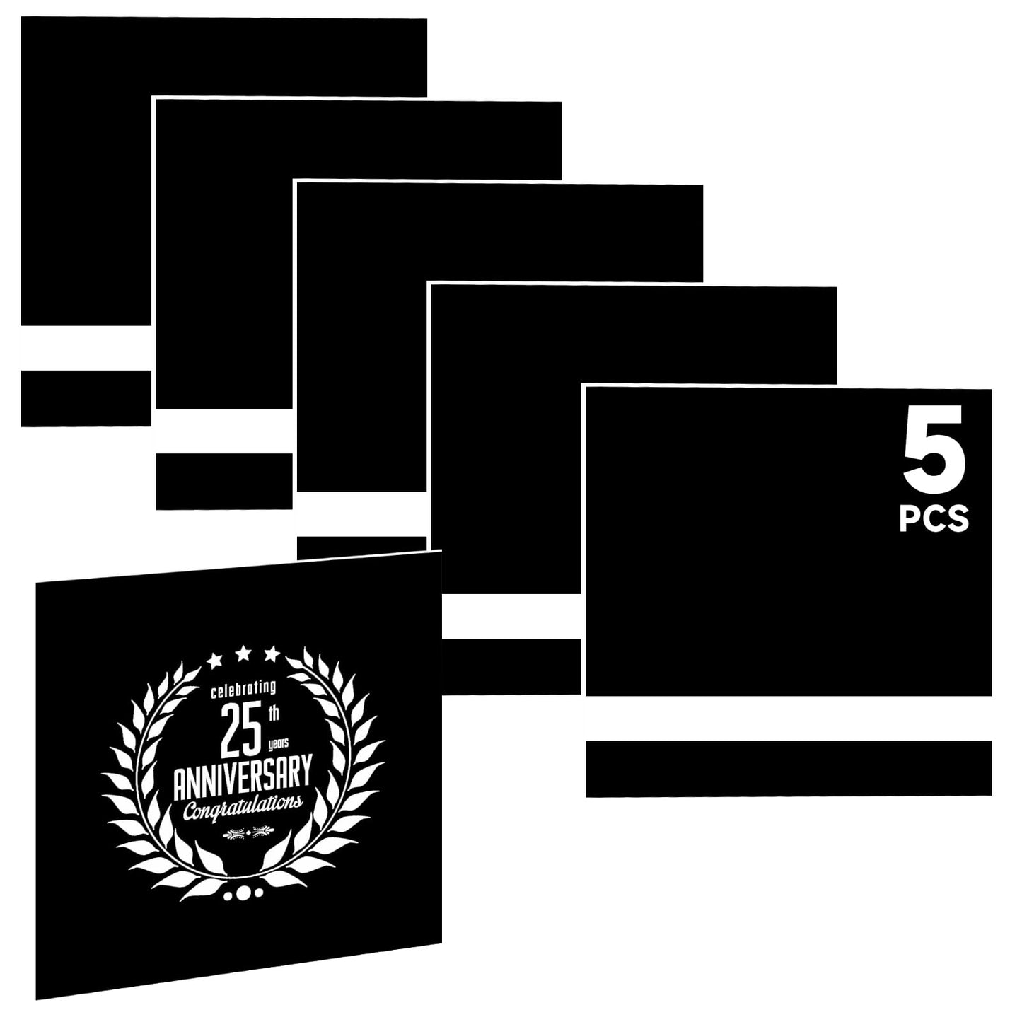 Bocolon 5PCS Laser Engraving Double Color ABS Plastic Sheet,Two-Tone Laserable Engraving Plastic Sheets for Name Badge,Office Label,Laser Artistic Product,Size 11.73" x 11.73",Black/White