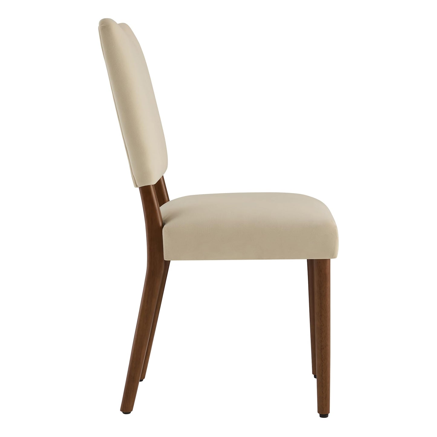 KISLOT Upholstered Dining Chairs Set of 4, Modern Velvet Kitchen Chairs with Solid Wood Legs, High Back Wooden Dining Room Chairs with Dark Walnut Color Legs for Farmhouse Kitchen Dining Room, Linen