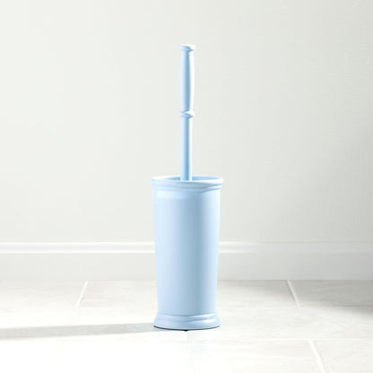 mDesign Toilet Bowl Brush and Holder - Covered Bathroom Toilet Brush - Standing Toilet Bowl Scrubber in Modern Holder