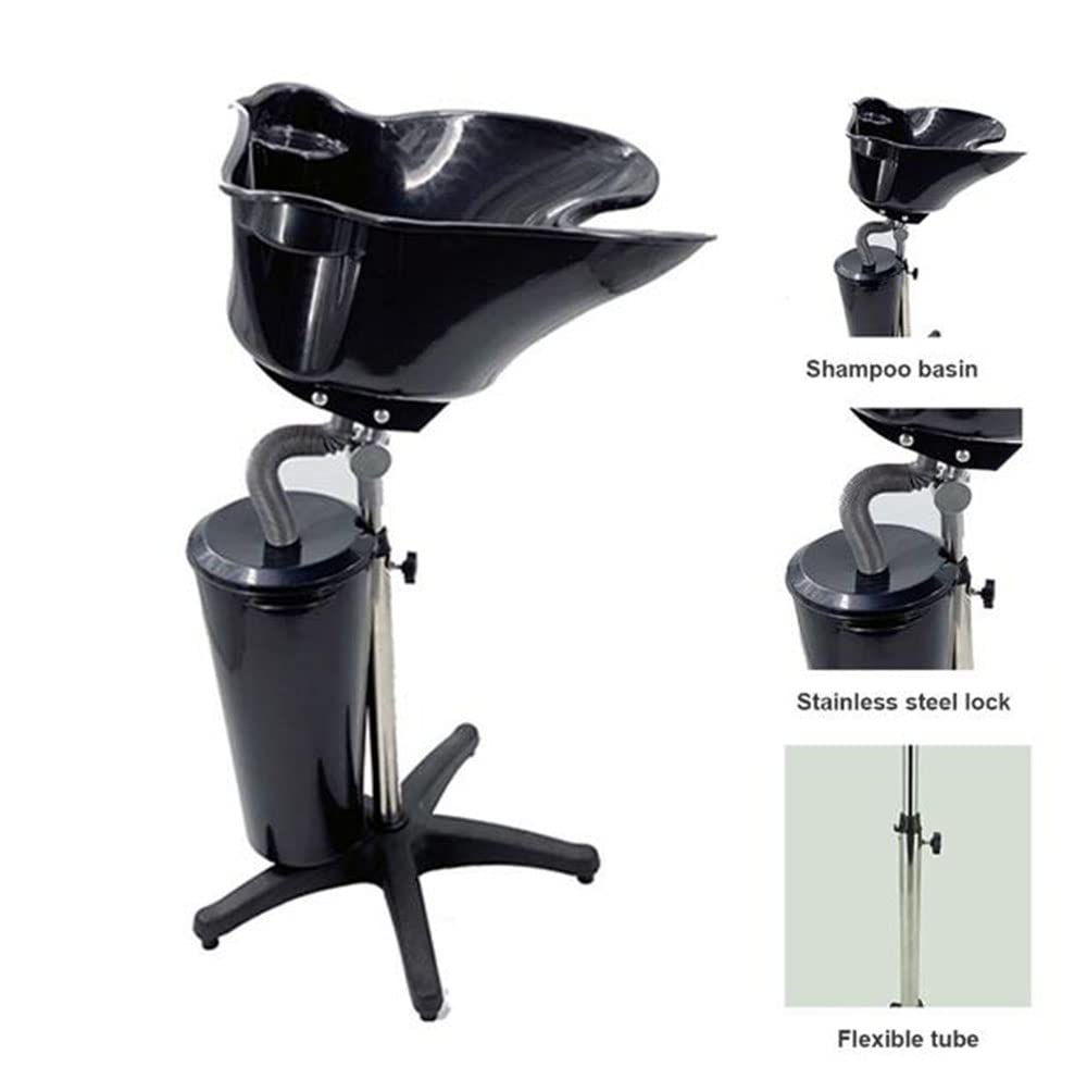 Adjustable Hair Washing Sink Shampoo Basin-Health Salon Hairdressing Back Wash Portable with Stand, Sink Hair Basin for Barber Shop Beauty Salon