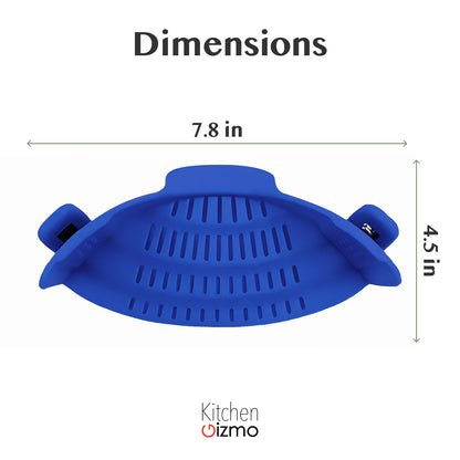 Kitchen Gizmo Snap N' Strain Clip On Strainer for Pots and Pans - Collapsible Silicone Pasta Strainer and Kitchen Gadget for Cooking - Easy to Use, Heat Resistant and Space Saving Colander - Green
