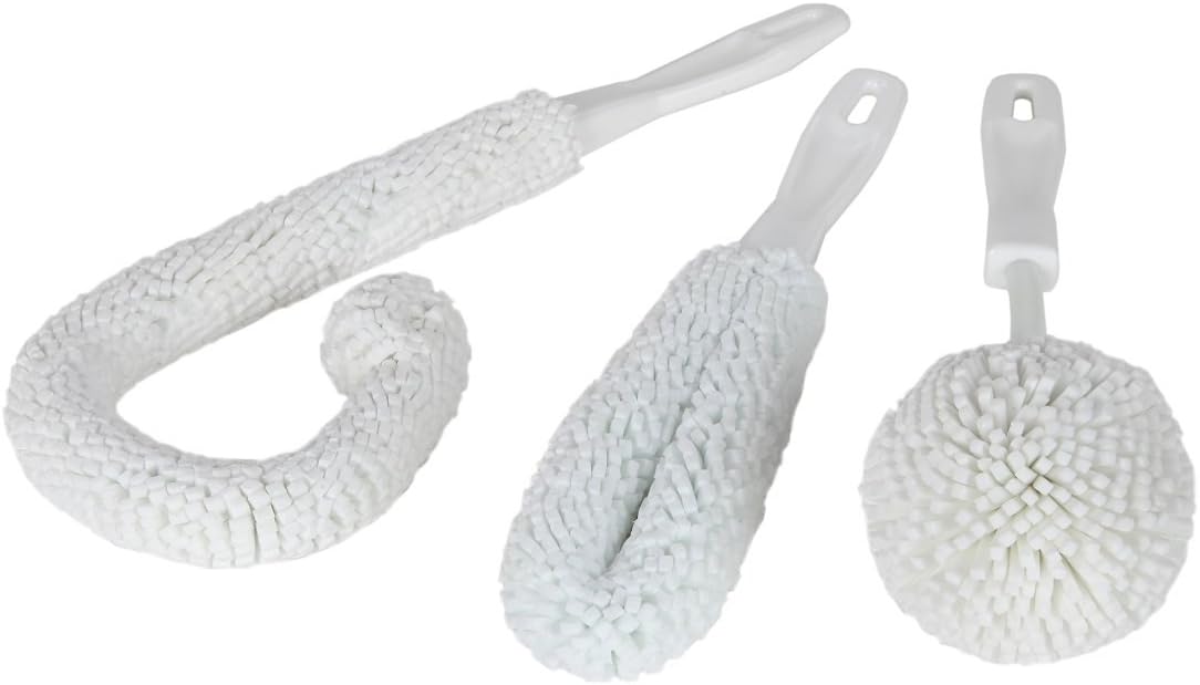 Lily's Home Decanter Cleaning Brush Set, Glassware Cleaning Brushes for Hard to Reach Areas, Set of 3