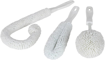 Lily's Home Decanter Cleaning Brush Set, Glassware Cleaning Brushes for Hard to Reach Areas, Set of 3