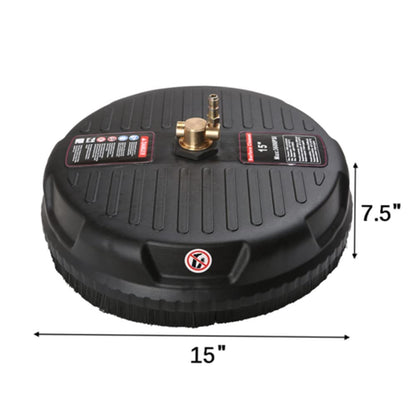 15" Pressure Washer, 3600 PSI Surface Cleaner Attachment with 2 Power Washer ExWands and 2 1/4 inch High Replacement Nozzles, for Decking, Brick, Stone