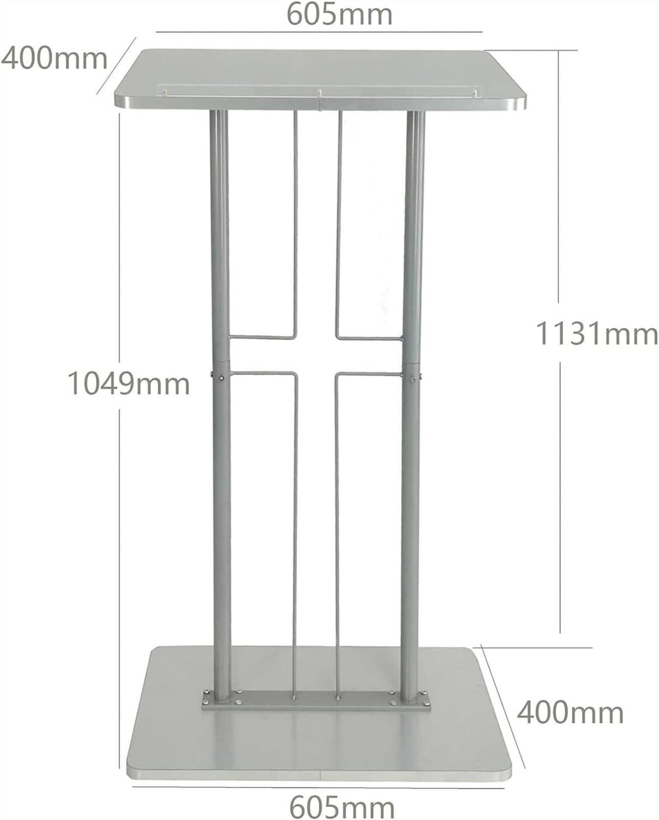 BTZHY Lectern Podium Stand, Acrylic Iron Podium School Church Stage Host Table Hotel Reception Desk Company Conference Table Commercial
