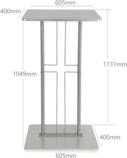 BTZHY Lectern Podium Stand, Acrylic Iron Podium School Church Stage Host Table Hotel Reception Desk Company Conference Table Commercial