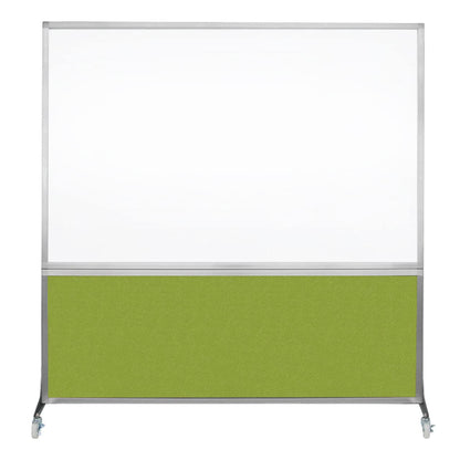 DivideWrite Mobile Whiteboard | Double Sided Dry Erase Board | Portable Office Cubicle Partition | Display for Classrooms, Conference Rooms, Meeting Areas and More | Navy Blue Fabric 4' Wide X 6' Tall