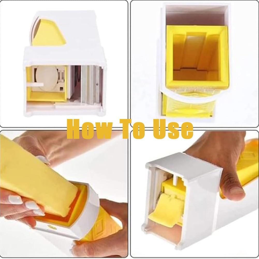 UHAIR Butter Slicer Butter Cutter: with Stainless Steel Blade - Dishwasher Safe - No-Burr Design for 1/4 lb Butter Sticks - Easy Squeeze Slicing - Convenient Butter Dispenser Tool for Kitchen