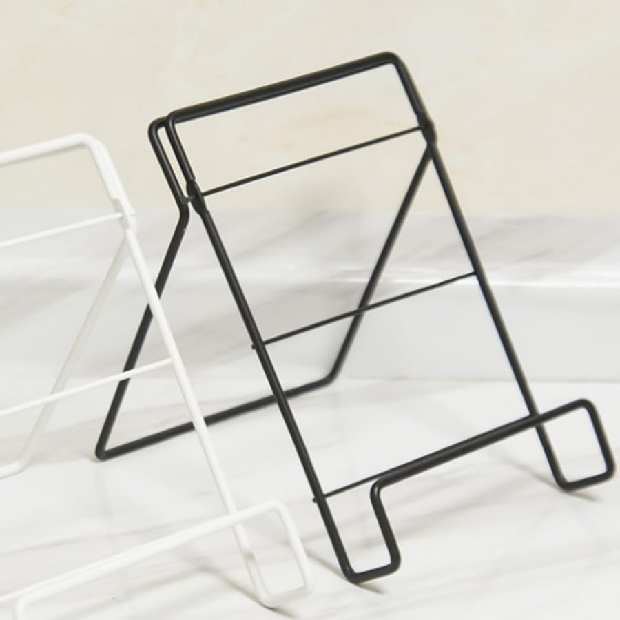 Cookbook Stand Cookbook Holder, Foldable Tablet Recipe Book Holder for Kitchen Cooking Display - Black