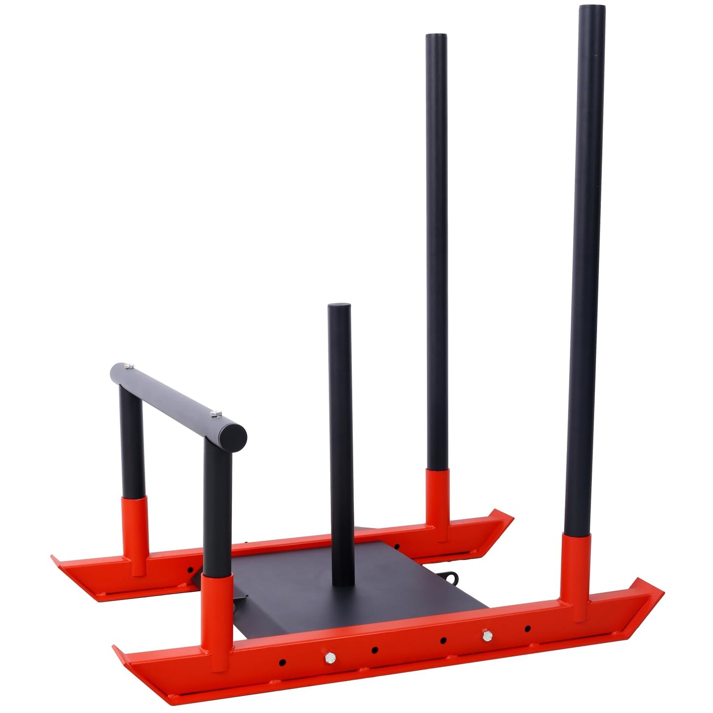 Heavy-Duty Weight Sled - Black+Red Steel Fitness Training Equipment for Strength & Speed