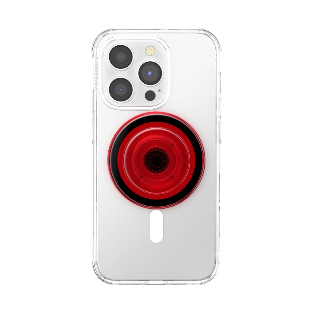 PopSockets Phone Grip for MagSafe with Kickstand, Magnetic Stand, Swappable Top, Secure Hold for iPhone MagSafe Cases, Phone & Tablet Grip - Clear