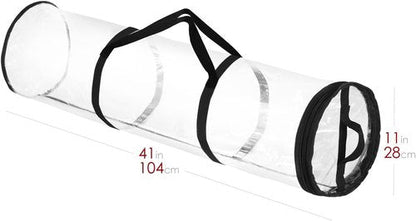 Hearth & Harbor Wrapping Paper Storage Container - Tear-Proof Organizer for 14 Rolls | Premium Clear Design