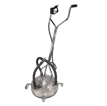 Erie Tools 21" Stainless Steel Surface Cleaner with Vacuum Port, Wheels, and Wand Pressure Washer Attachment 4000 PSI, 12 GPM