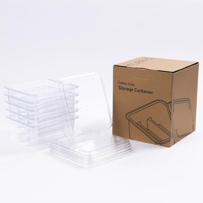 Klaris Collins Cube Storage Container (5 pk) - Craft Ice Storage Containers with Lids | Easily Stack and Store in Freezer | Compact and Robust | Keeps Cubes Fresh and Clear