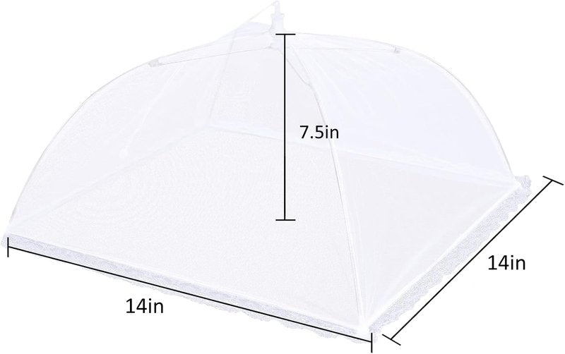 4 Pack Mesh Food Covers 14 inch, Large and Tall Food Covers, Pop-Up Mesh Food Covers Tent Umbrella for BBQs, Outdoors, Screen Tents, Parties Picnics