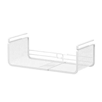 Janebert Expandable Under Shelf Basket Organizer, Under Shelf Storage, Hanging Baskets Under Cabinet for Pantry Kitchen Cupboard Desk Counter Bookshelf Space Saver Heavy Duty Slide-in (white, 1 Pack)
