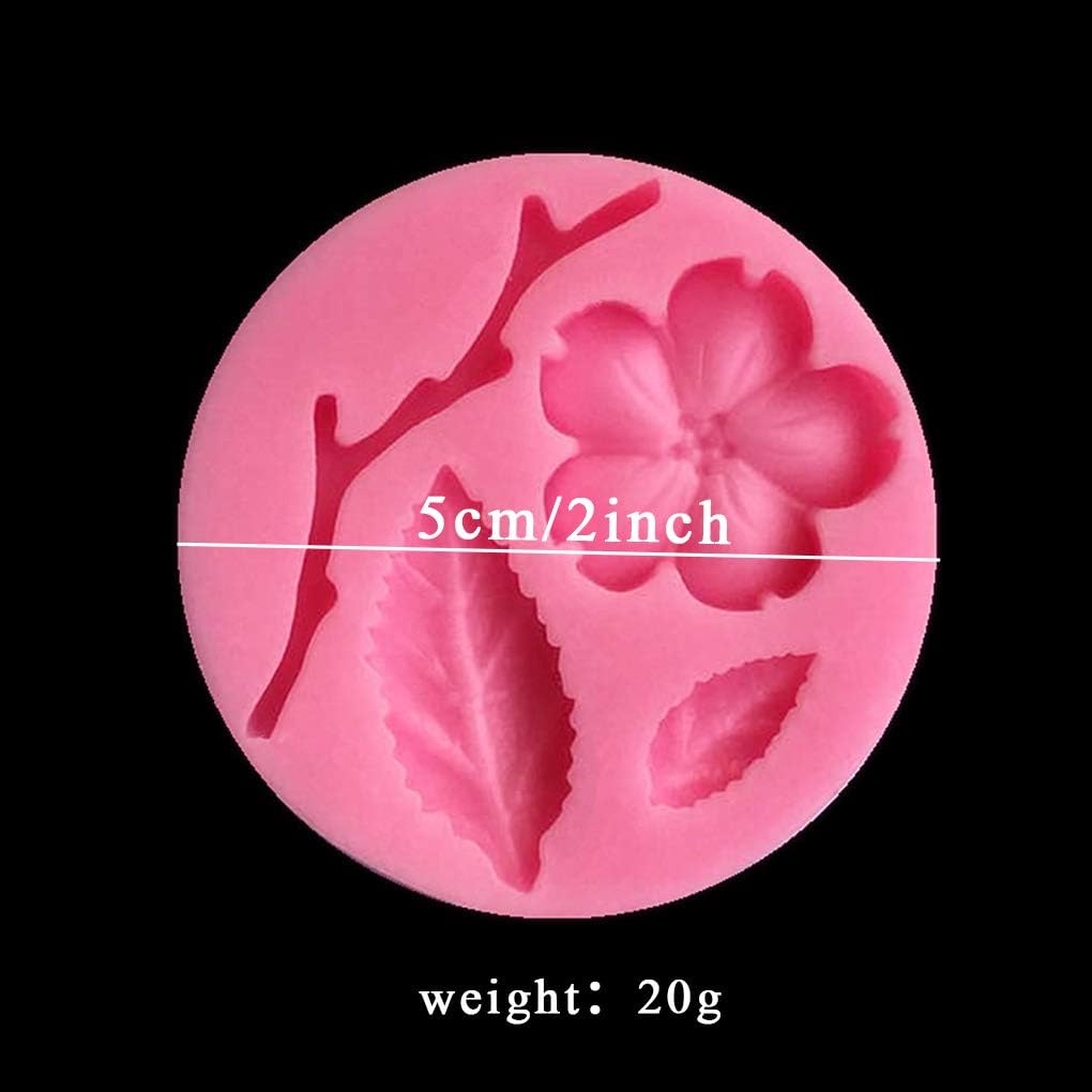 Rolin Roly Fondant Flower Mold, 3D Silicone Mould for Peach Leaves, Mini Cake Decoration Accessories