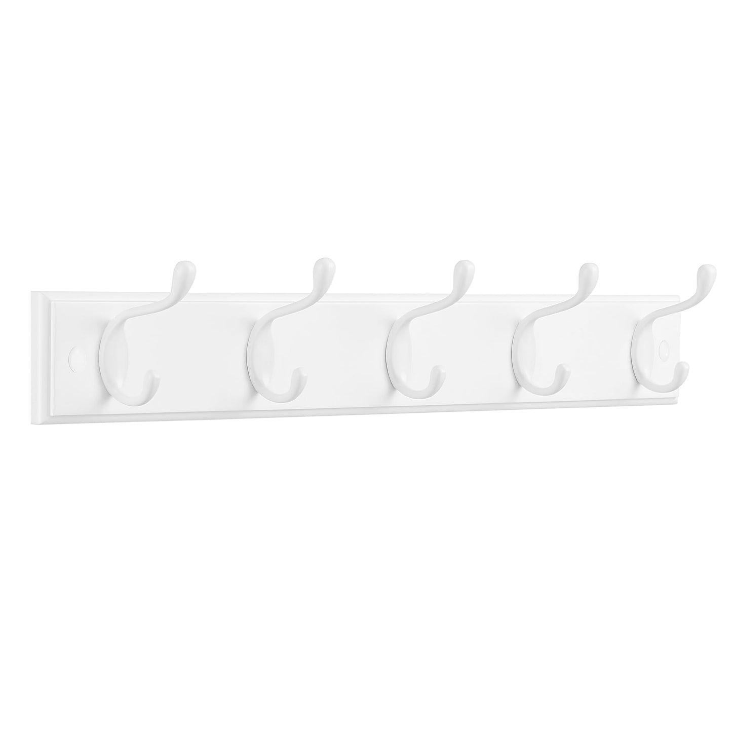 SONGMICS Wall-Mounted Coat Rack, Hook Rack, 5 Dual Metal Hooks, for Coats, Bags, Keys, in The Entryway, Bedroom, Living Room, White ULHR235W01