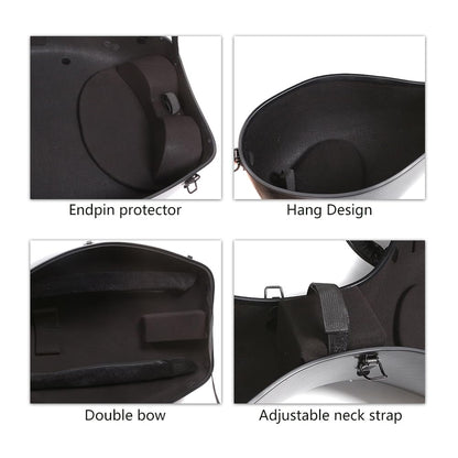 yinfente Carbon Fiber Cello Case 4/4 Full Size Hard Shell With Lock & Backpack Straps,Wheels 4.5 kg Lightweight Hard Case for Student Black