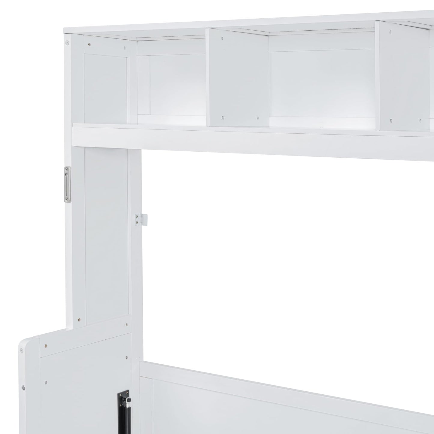 Ball & Cast Murphy Bed Queen Size Wall Beds with Closet and Storage Drawers,Wood Hideaway Platform Bedframe w/Lock,can be Folded,Easy Assembly,for Kids Bedroom,Student Dorms,White