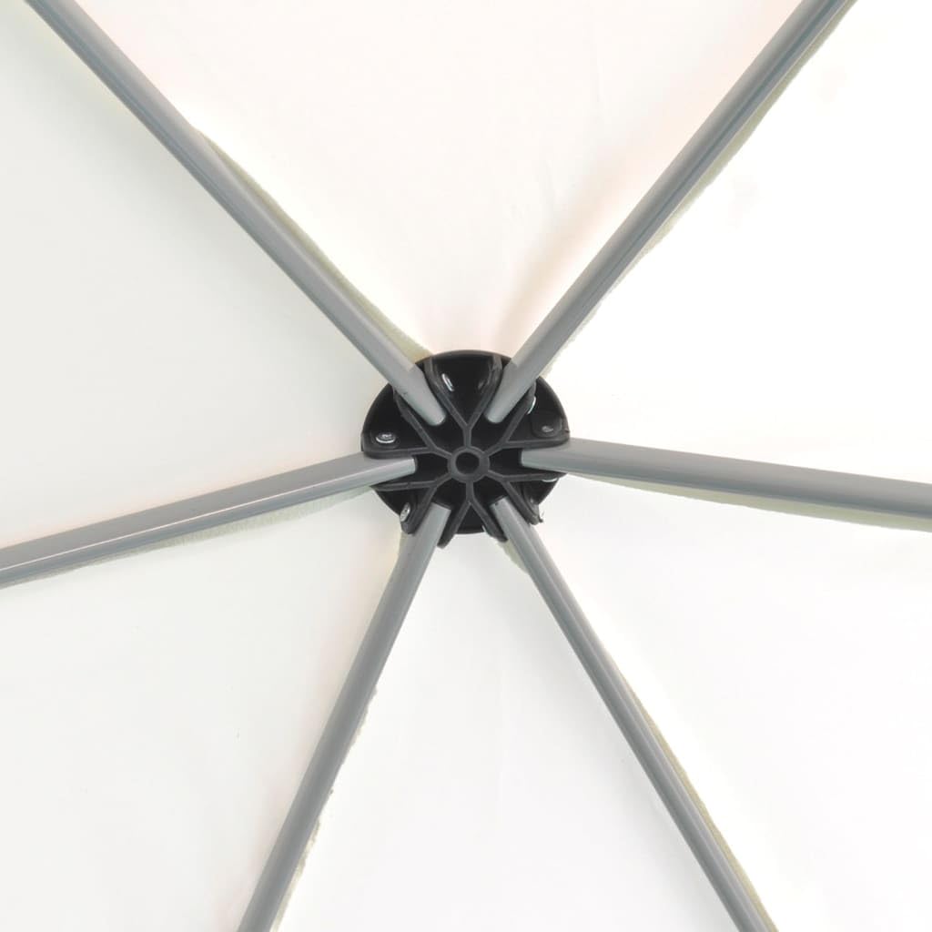 Hexagonal Gazebo Cream White, 11.8x11.8x9.2 ft Outdoor Canopy Tent with Mesh Sidewalls, Portable Pop Up Patio Shelter for Parties, Weddings, Backyard Events Lawn Structures