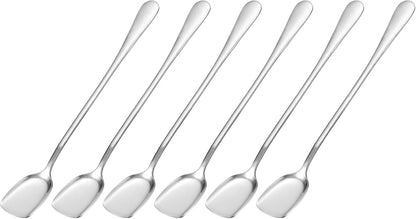 uxcell Set of 6 Stainless Steel Ice Cream Spoons, 7.5-Inch Dessert Yogurt Shovel Spoons for Home, Kitchen, Restaurant