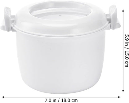 CALLARON 4 Cup Microwave Rice Cooker, Steamer Bowl, Rice Paddle, Pasta Cooker, Bento Box Cookware for Soup