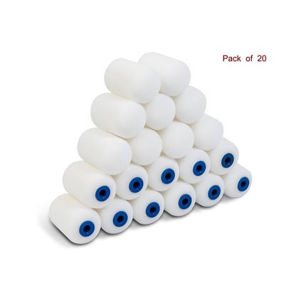 Mister Rui Foam Paint Roller, Mini Paint Roller 2 Inch Sponge Paint Roller Refills, Pack of 20, Small High Density Foam Paint Roller Refills Can be Used with Oil and Water Based Paints