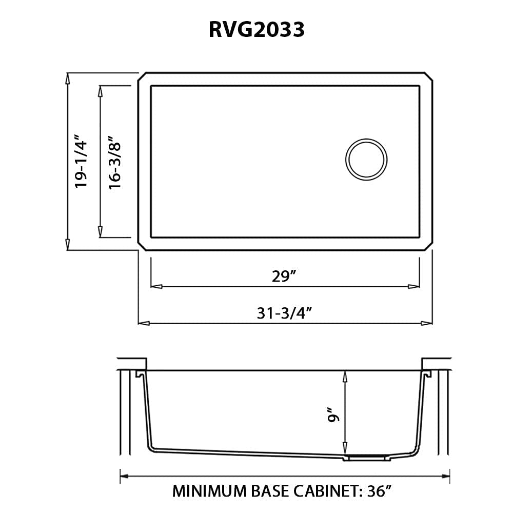 Ruvati 32 x 19 inch epiGranite Undermount Granite Composite Quartz Single Bowl Kitchen Sink - Espresso Brown - RVG2033ES