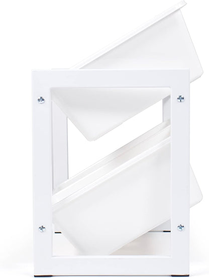 Humble Crew Compact 4 Bin Organizer with Metal Frame, White
