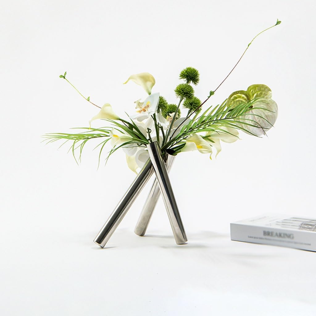 Artificial Bonsai Tree Light Luxury Creative Round Tube Simulation Flower Art Decoration Sample Room Living Room Porch Flower Arrangement Simple Decoration Artificial Plant Bonsai Tree